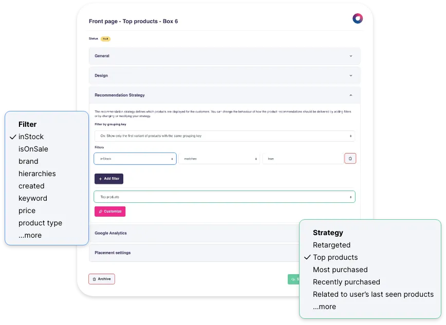 Recommendation Strategy in Hello Retail