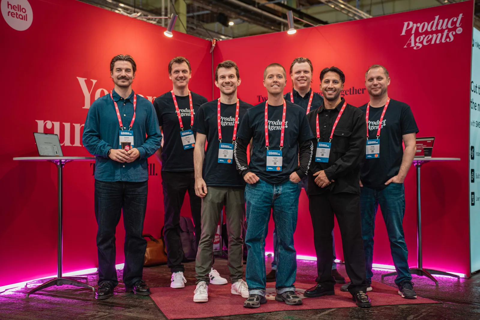 The Hello Retail team at the Product Agents booth at E-handelskonferencen 2026