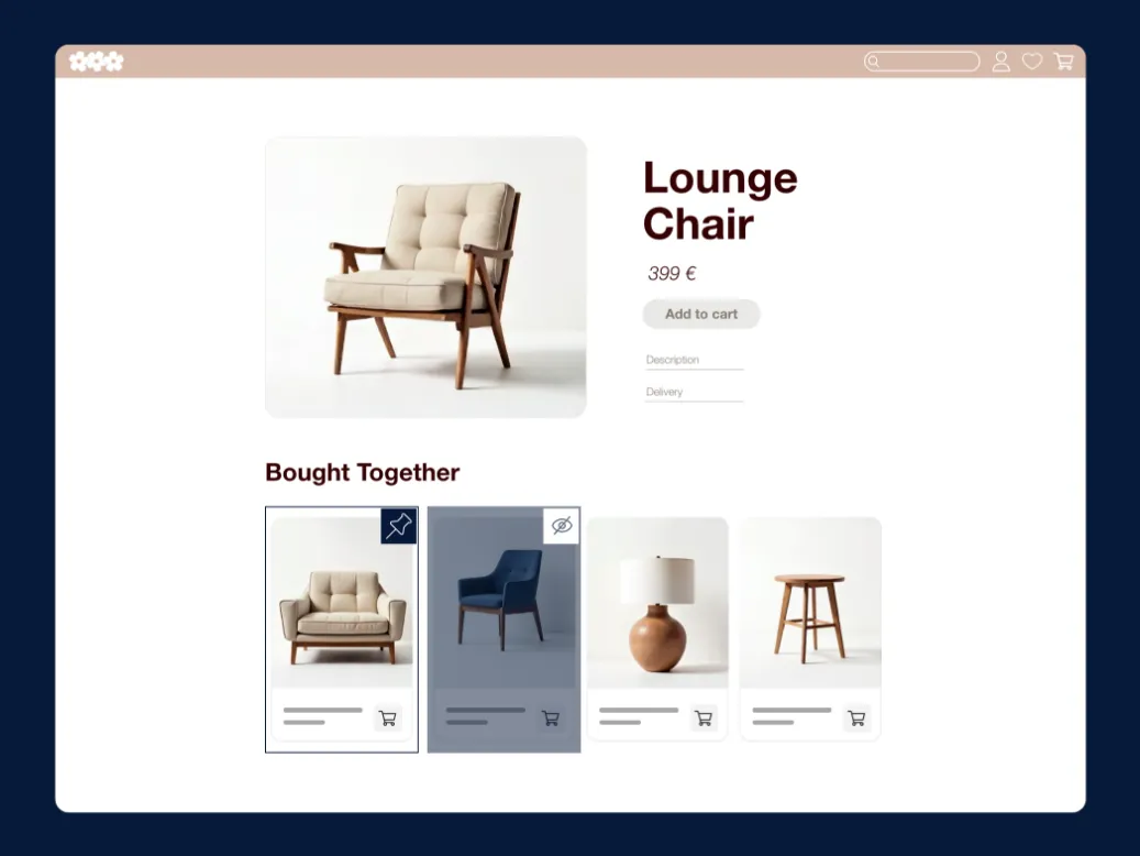 Pinned products in recommendations