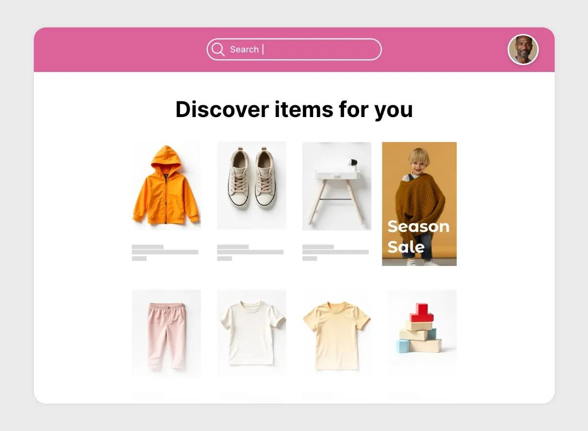Initial Content with Personalized Products Based on User Behavior