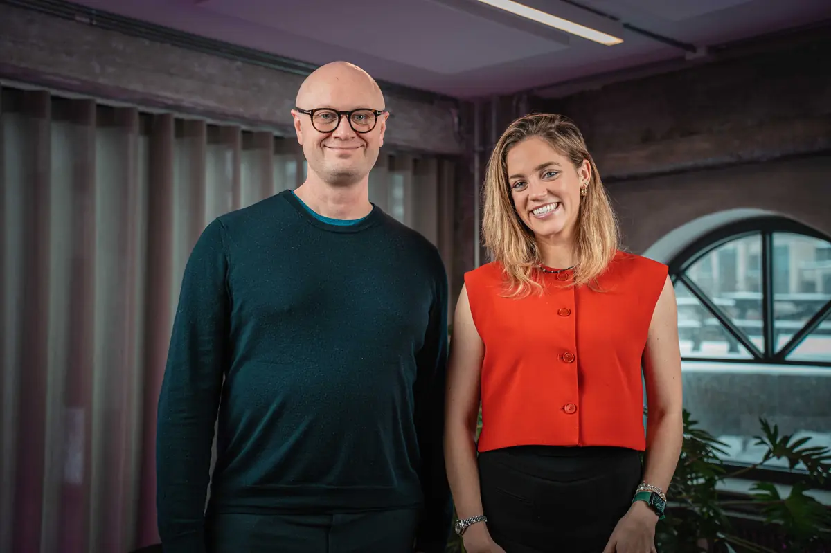 Nicklas Beran and Sarah Miguel Cournane discussing Product Agents at Hello Retail