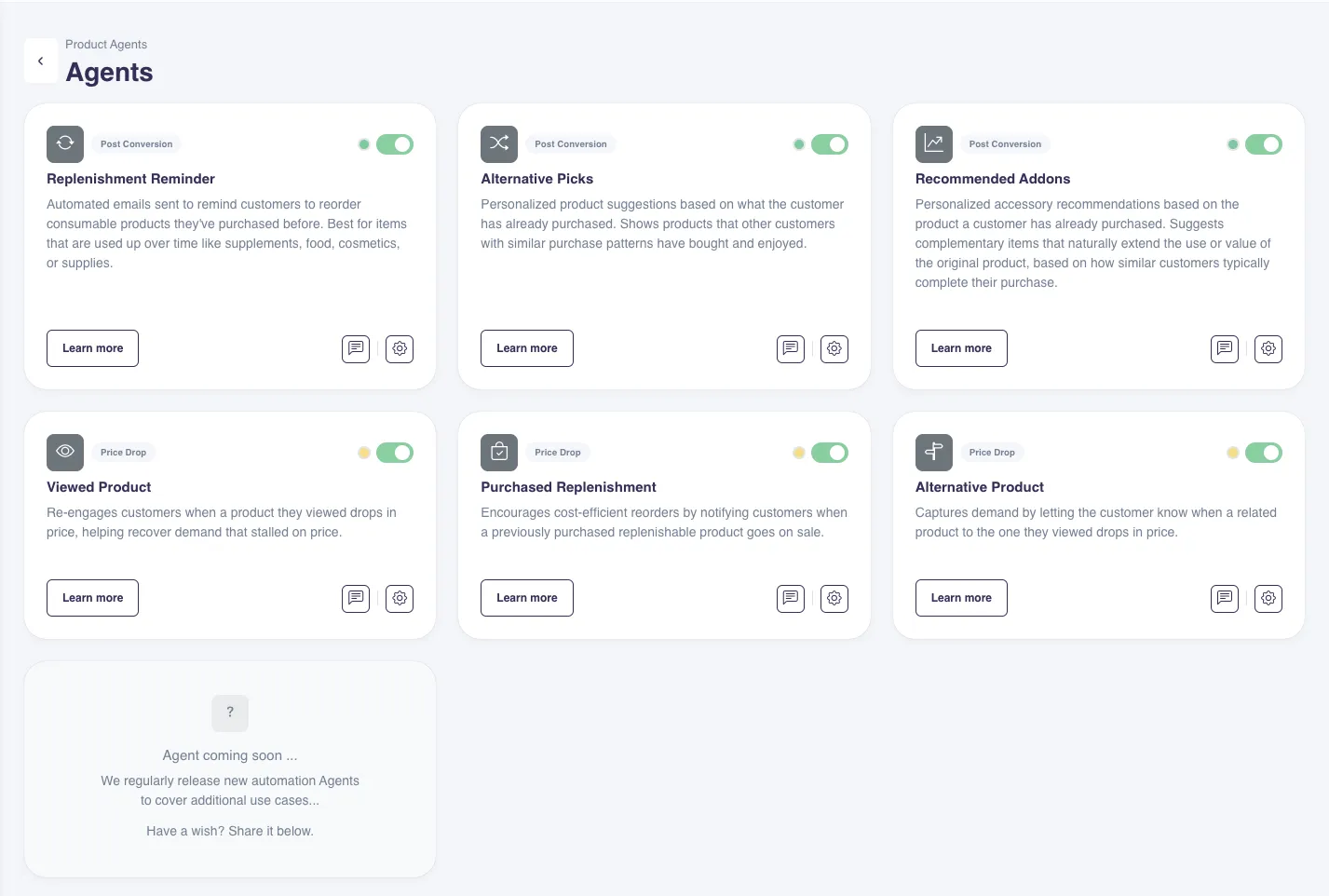 Product Agents Dashboard