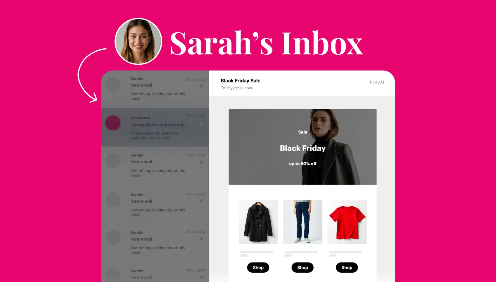 Personalized emails Black Friday 2