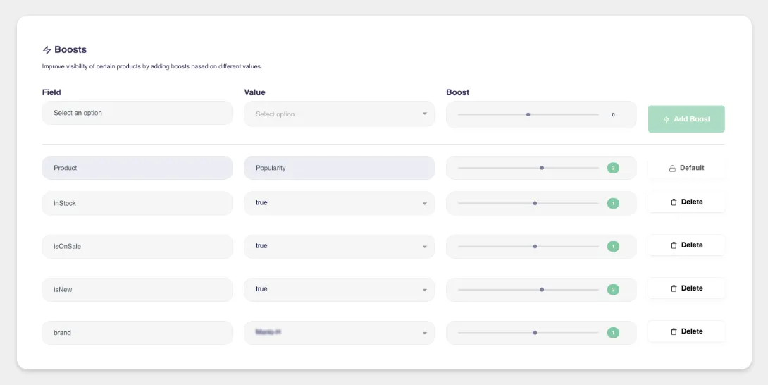 Boosts Boosts applied to Pages across BOBO Home category pages