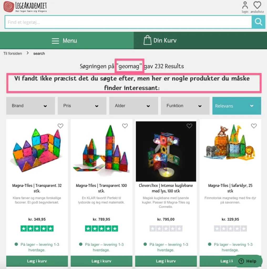 Legeakademiet Search Example