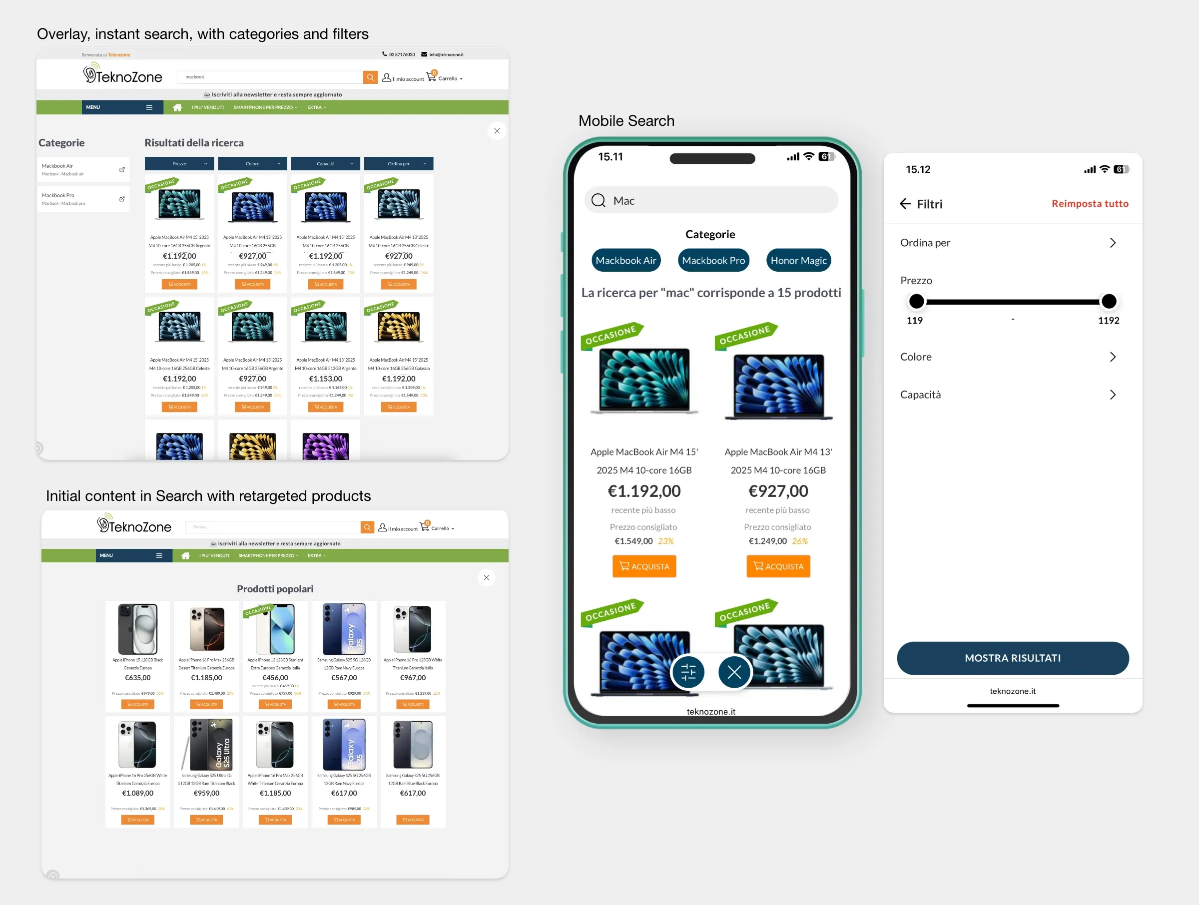 Teknozone search experience