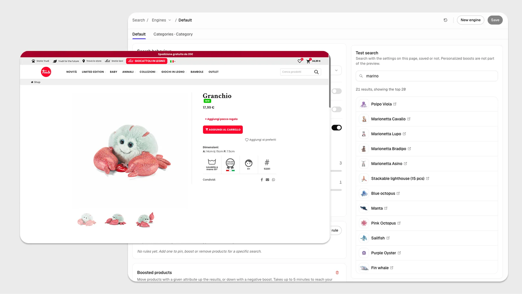 Trudi aumenta il valore medio degli ordini del 26% con Search e Recommendations
