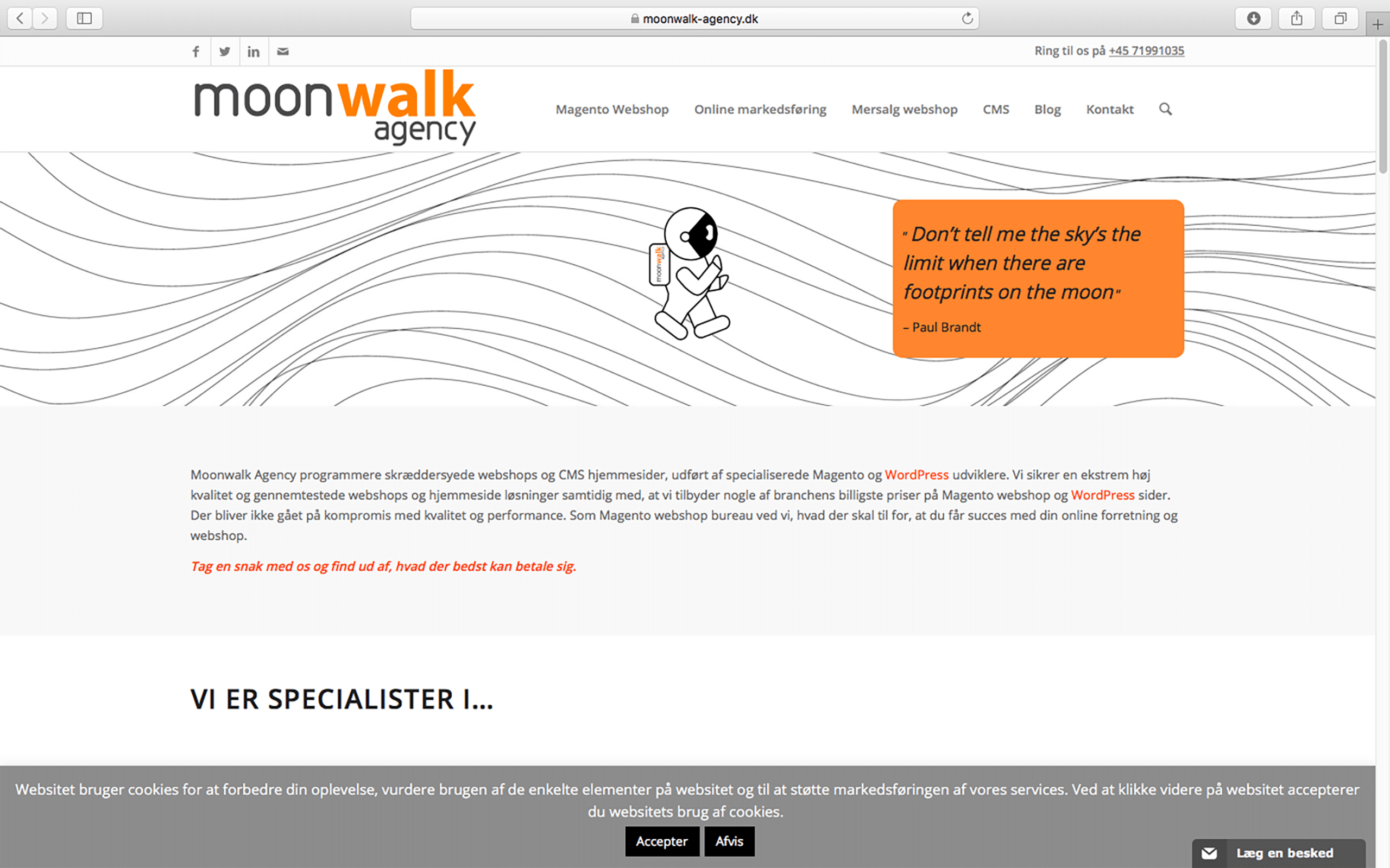 Moonwalk agency homepage