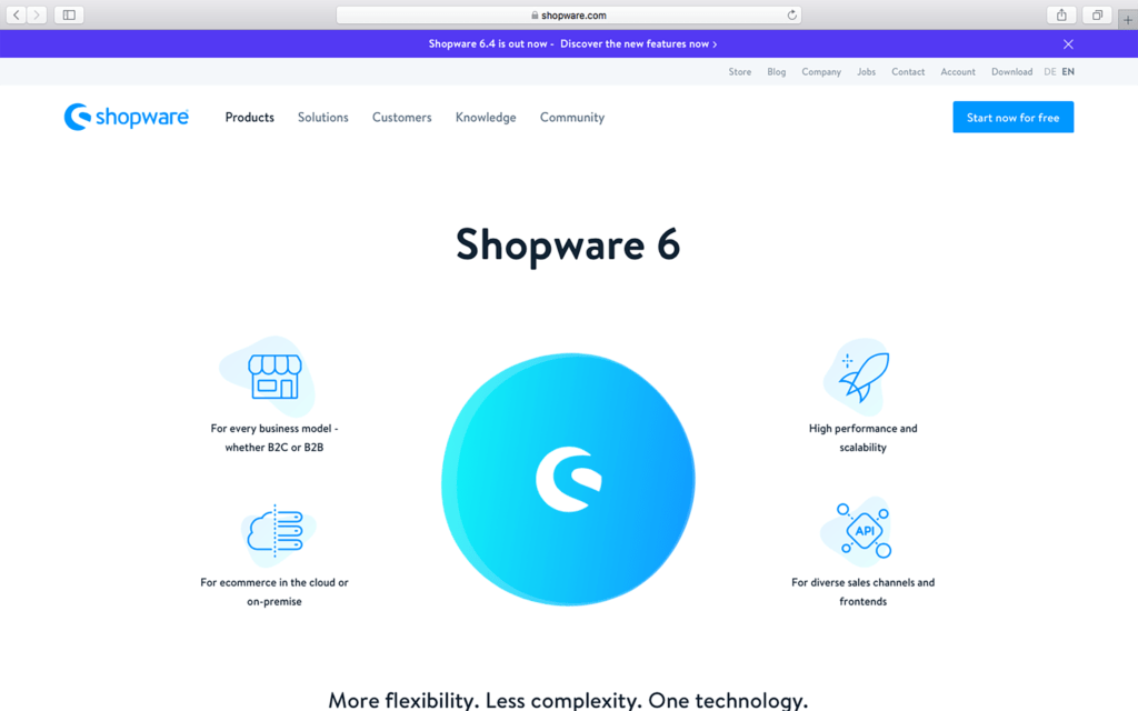Shopware homepage