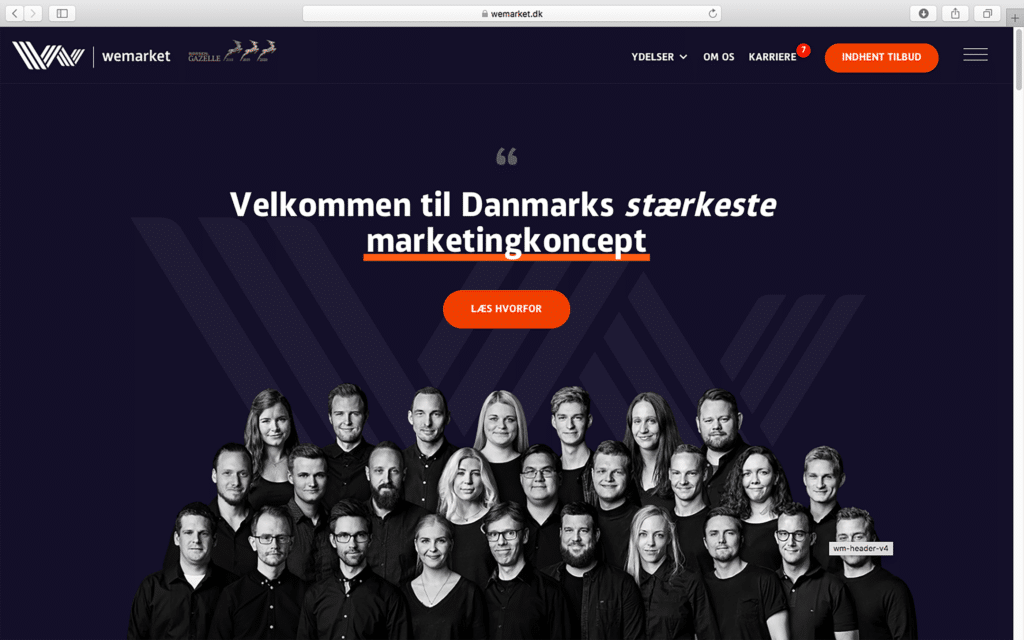 WeMarket homepage